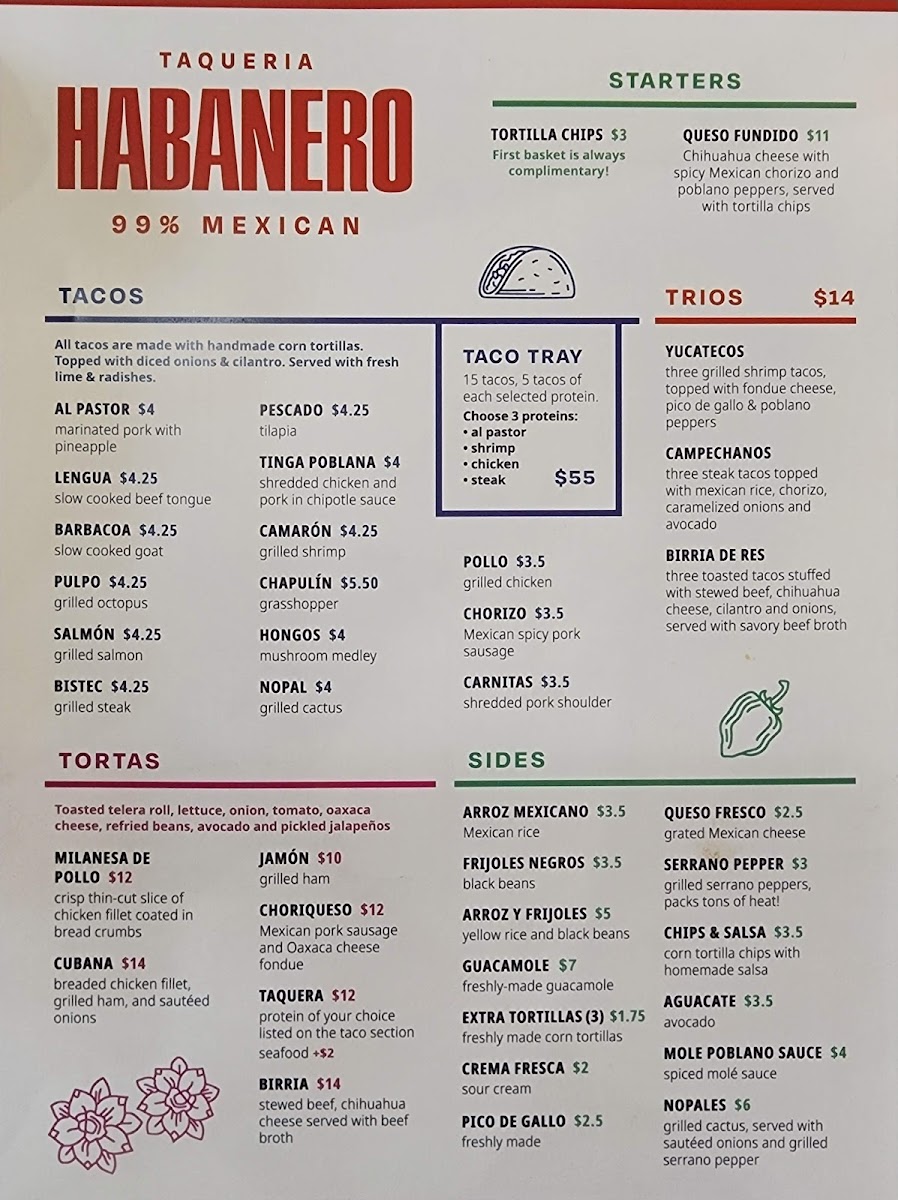 Taqueria Habanero Menu - Image 1